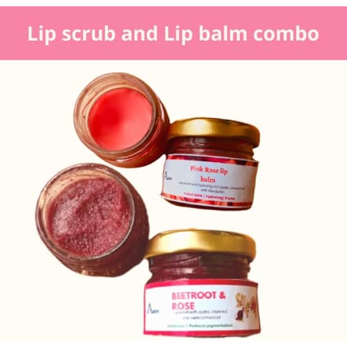 Aster LIP CARE COMBO (LIP BALM AND LIP SCRUB), ENRICHED WITH ROSE, BEETROOT, VITAMIN E, JOJOBA OIL, SHEA BUTTER, NO PARABENS AND SULPHATE, ALL SKIN TYPE - Image 2